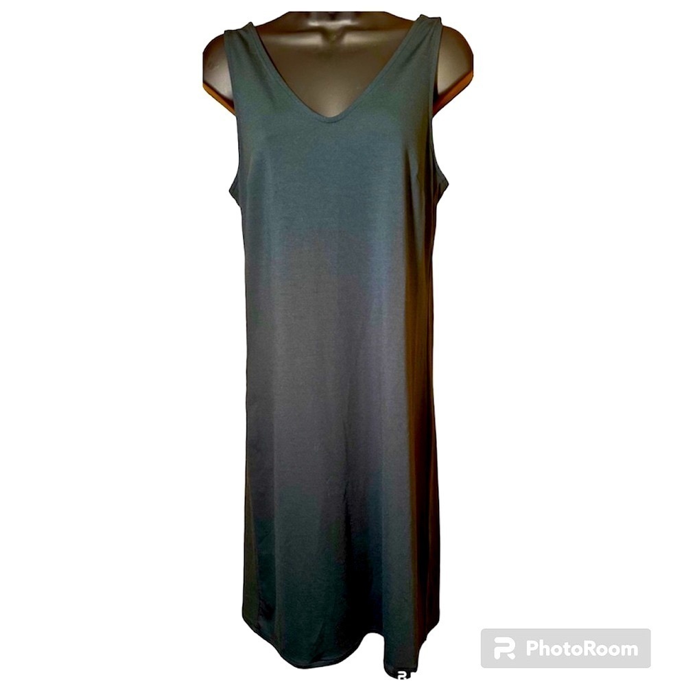 Banana Republic hunter green tie back midi dress size extra small